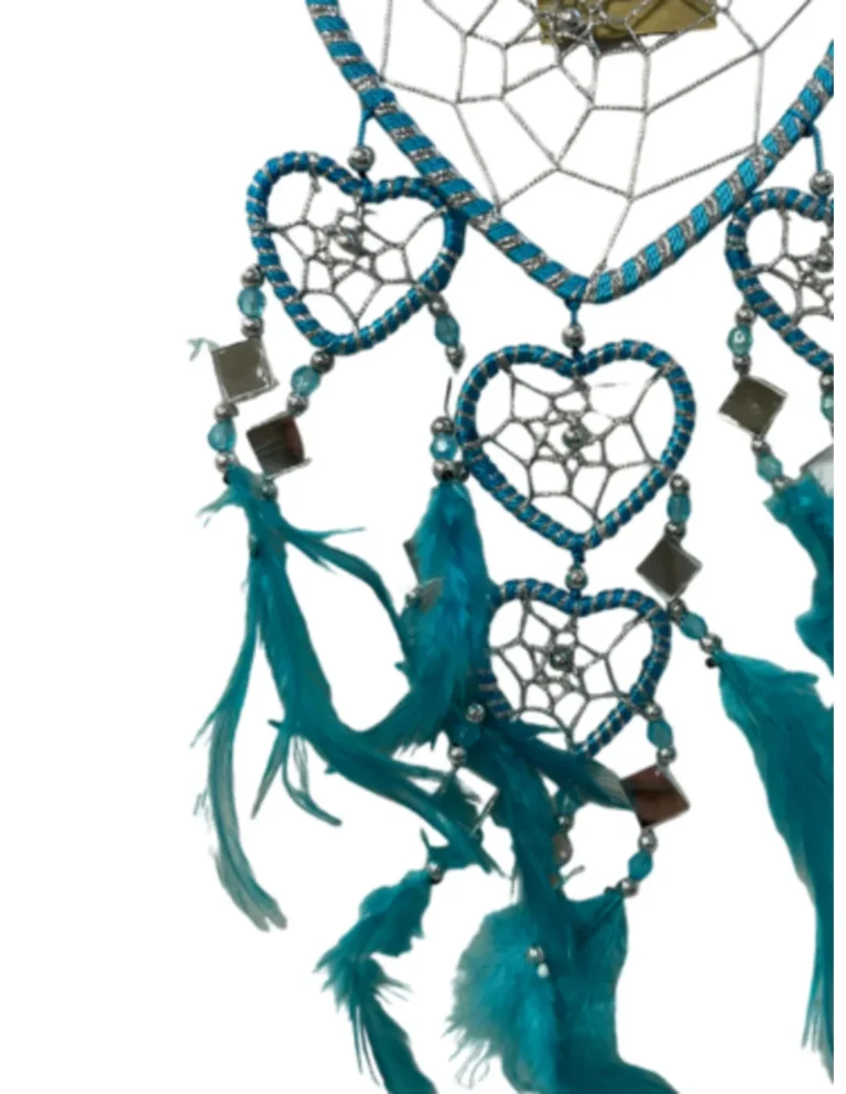dromenvanger-hartje-met-spiegels-turquoise-11-cm-dreamcatcher