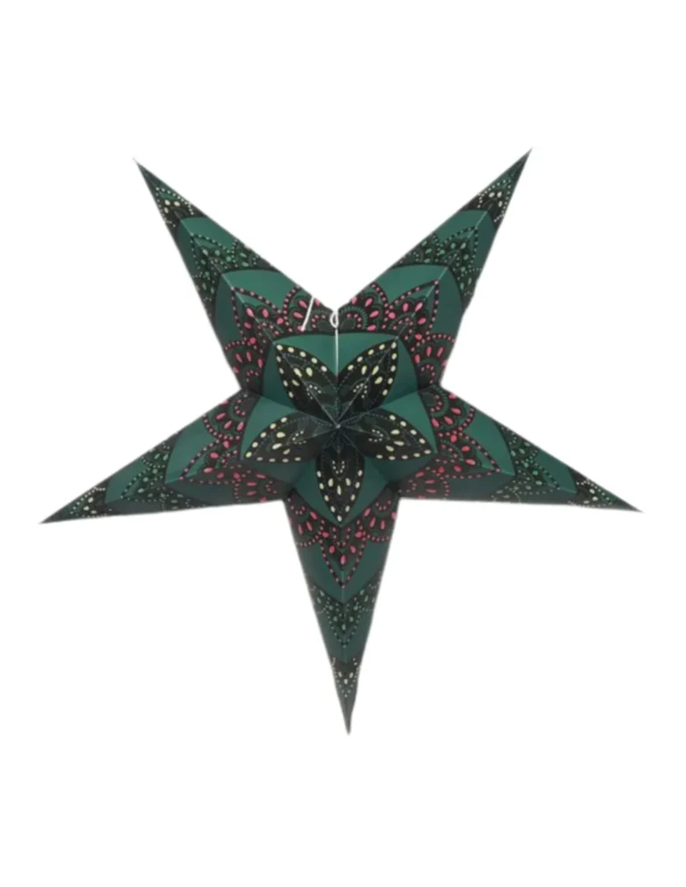kerstster-met-verlichtingsset-donkergroene-ster-green-cashmere-kerstverlichting-kerstdecoratie-60-cm