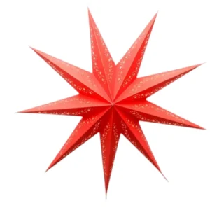 Kerstster rode garland 60 cm met verlichtingsset