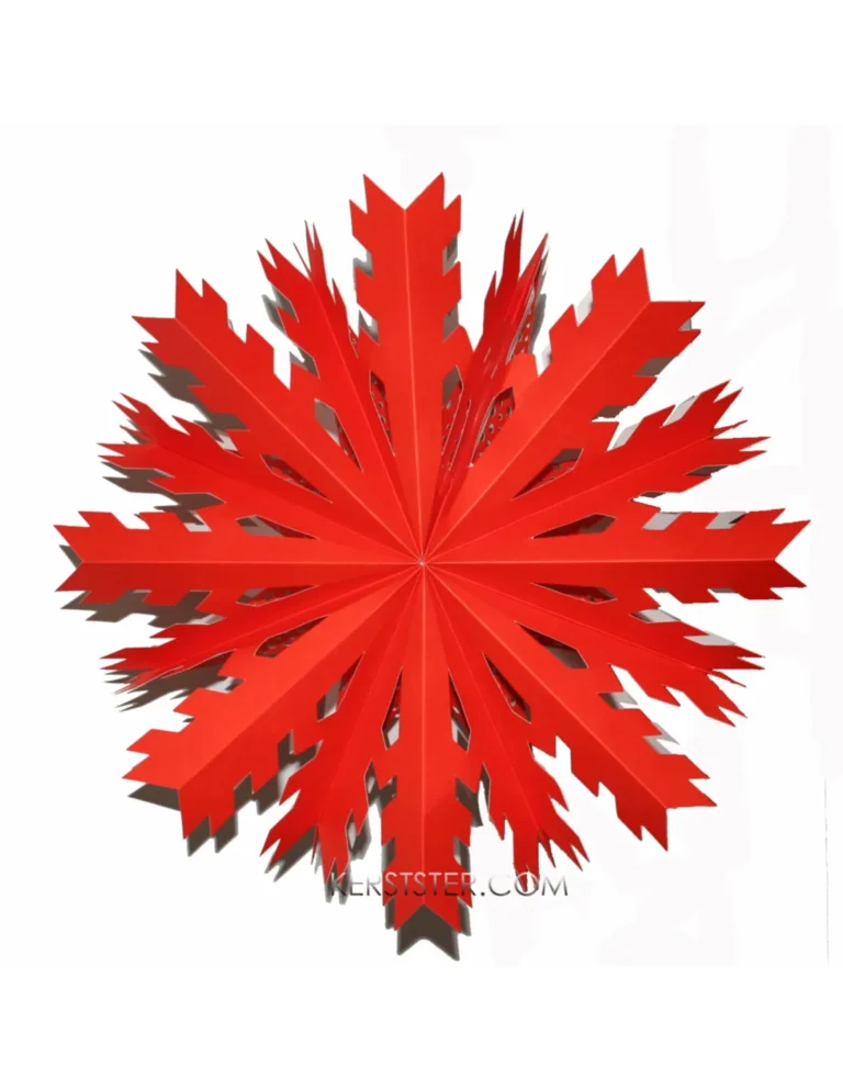 kerstster-rode-snowflake-small-zonder-verlichtingsset